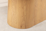 Dining table UNIQUE 200cm oval frame oak wood verneered ceramic white marble top