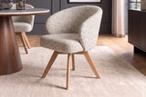 Swivel chair WALKÜRE 180° auto-return w/ armrests spring core textured fabric beige natural