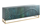 Sideboard SCORPION 180cm 3D mango wood turquoise gold