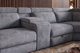 Corner sofa PRIME multifunctional electrically adjustable w/ storage space vogue velvet grey