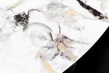 Dining table SPIN Ø 150cm rotatable with removable platter ceramic marble look white multicoloured
