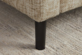Ecksofa STOCKHOLM 220cm 3-Sitzer Federkern Strukturstoff beige
