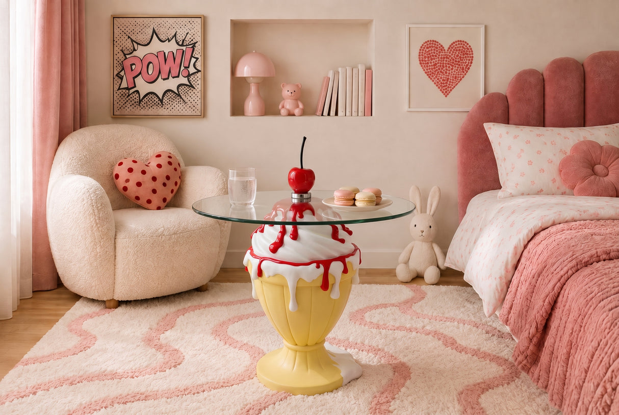 Beistelltisch SWEET SOCIETY Soft Pop 65cm pastellgelb weiß