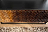 Sideboard SHADES 180cm 3D-Front Mangoholz mehrfarbig braun mit schwarzem Metallgestell