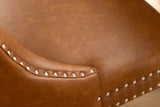 Stuhl CASTLE mit Komfortgriff Kunstleder cognac braun im Chesterfield Stil
