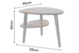 Coffee table ORGANIC LIVING 55cm w/ storage space sheesham wood grey smoke finish