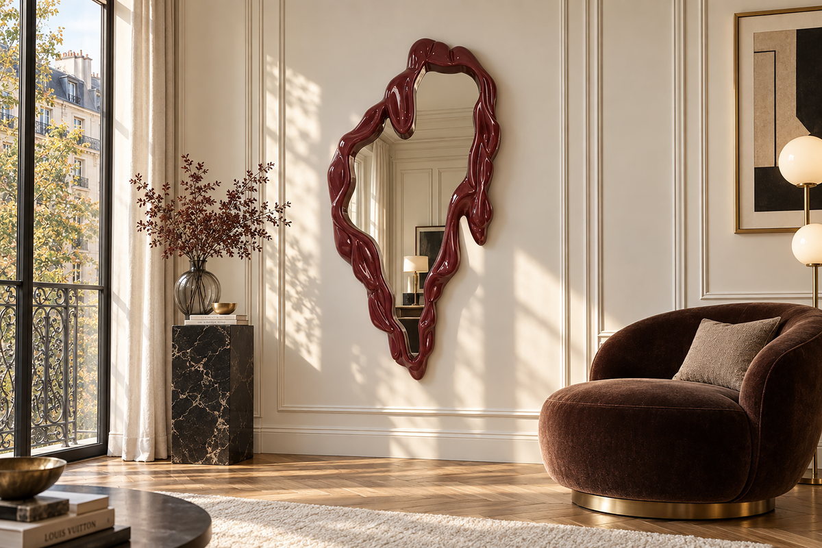 Wall mirror FLUIDUM 150cm red