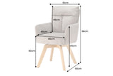 Drehsessel BIG GEORGE 360° drehbar Buchenholzrahmen m. Armlehnen Federkern Cord Greige