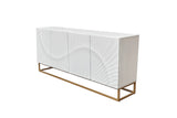 Sideboard SCORPION 180cm 3D Mangoholz weiß gold
