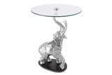 Side table ELEPHANT 80cm silver w/ marble base