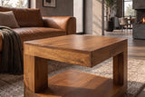 Couchtisch GIANT 45 cm mit Stauraum Mangoholz honigfarben braun