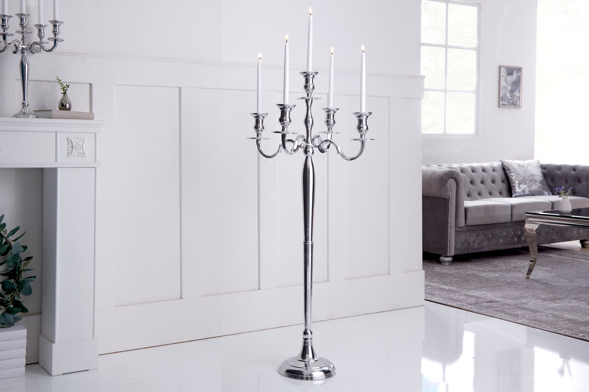 Kerzenständer MODERN BAROCK 120cm 5-armig silber 