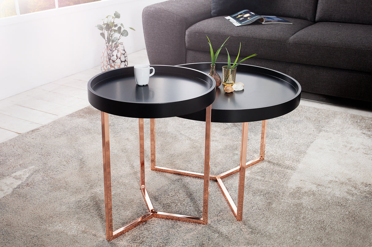 Couchtisch MODULAR 60cm schwarz kupfer 