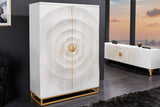 Bar cabinet GOLDEN SUNSET 140cm 3D mango wood white handmade