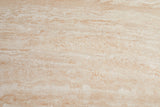 Coffee table DANCING RINGS round rotatable travertine ceramic champagne greige