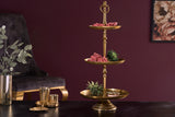 Etagere ORIENT 65cm 3 trays with hammer stroke effect gold
