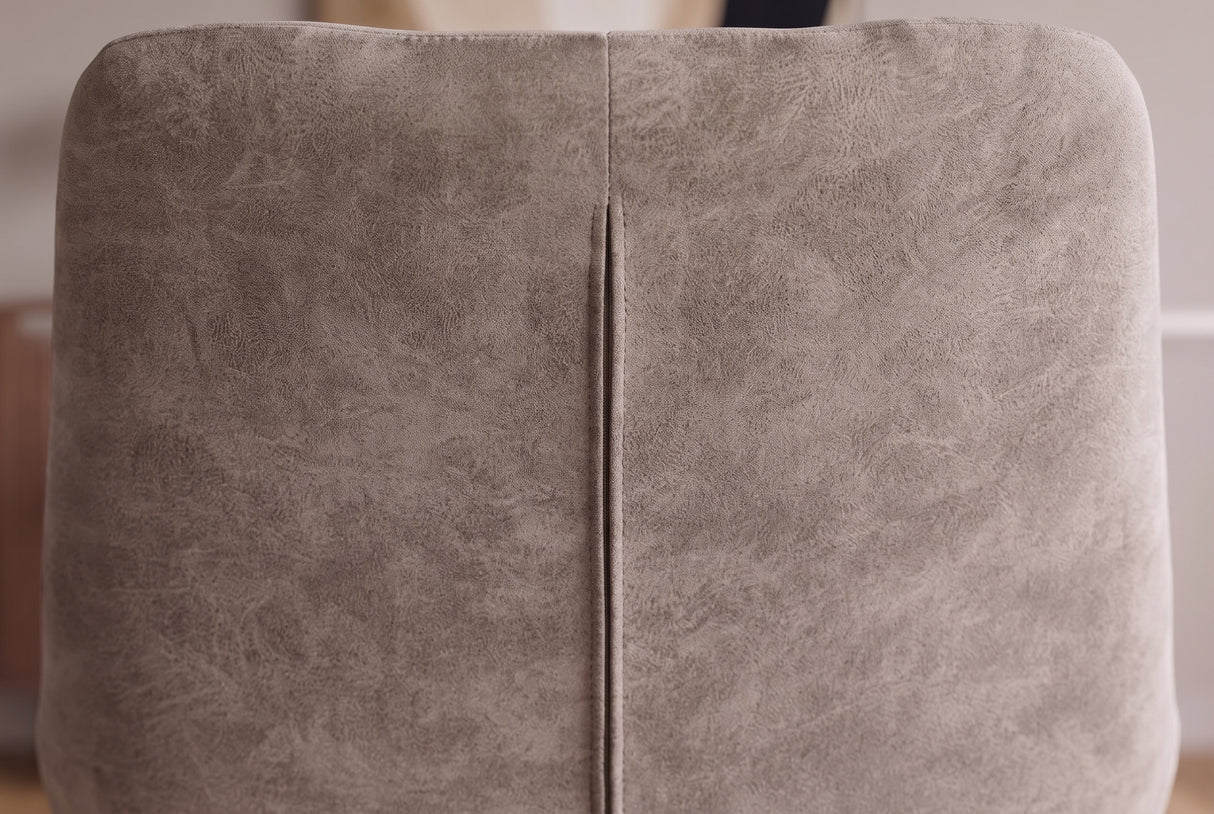 Stuhl DIVANI Retro-Stil Samt Mikrofaser Taupe Beige