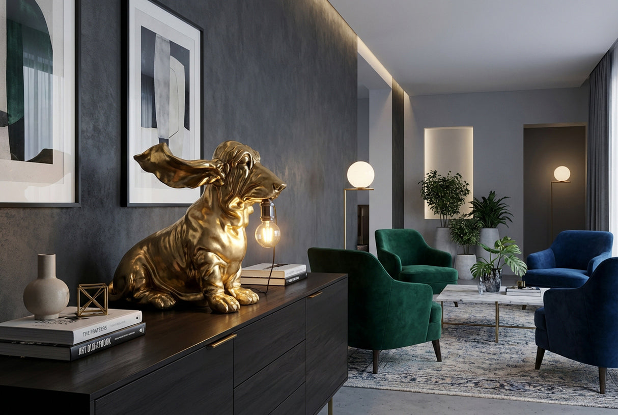 Table lamp DACKEL 70cm gold