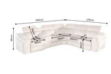 Corner sofa PRIME multifunctional electrically adjustable w/ storage space vogue velvet beige