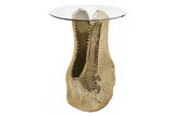 Side table WILDLIFE CROCODILE 50cm round coffee table tempered glass gold