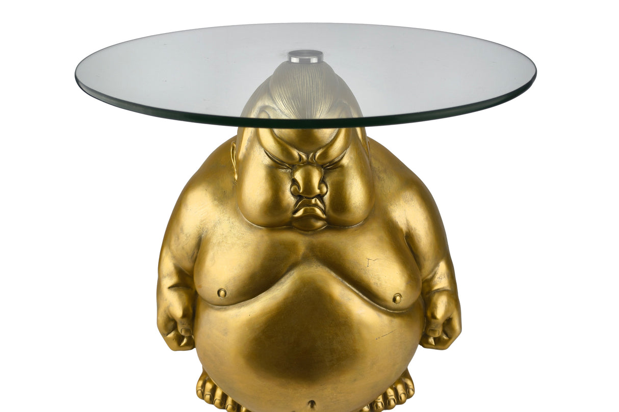 Coffee table SUMO 55cm round glass gold