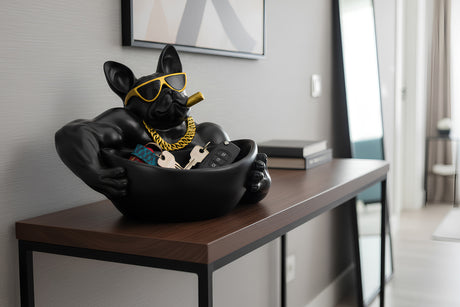 Decoration bowl BULLDOG 30cm handmade bowl with storage tray black