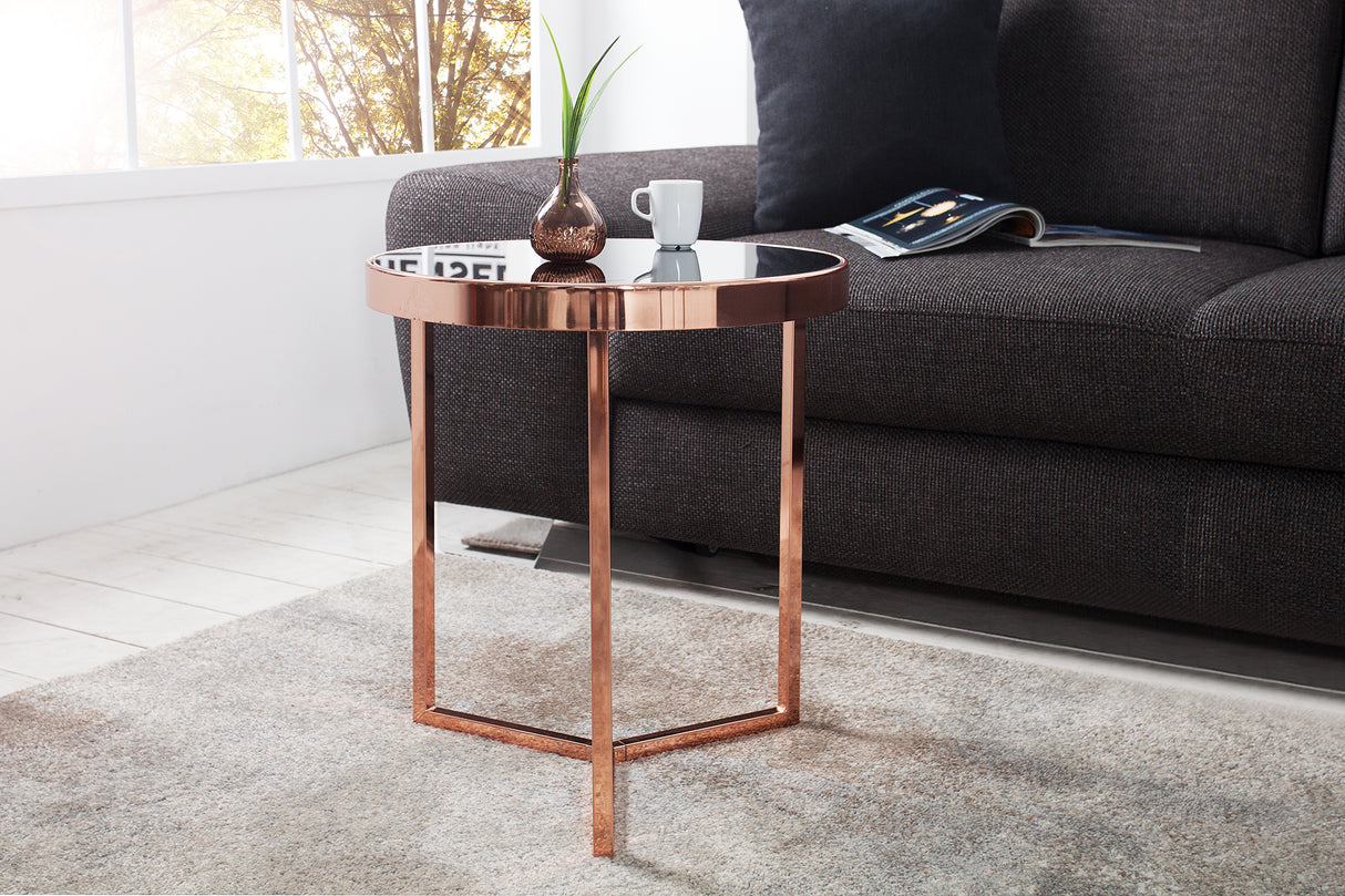 Side table ART DECO 50cm copper black