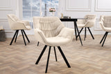 Swivel chair THE DUTCH COMFORT rotatable 180° champagne beige black legs
