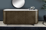 Sideboard REFLECTION 150cm 3D effekt  bronze w/ ceramic marble top white