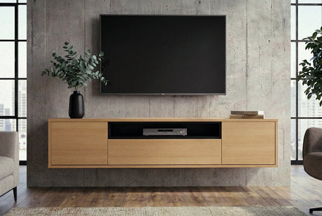 TV-Board LOFT 150 cm hängend natur schwarz