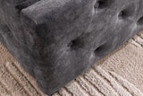 Bett PARIS 160x200cm CHESTERFIELD-Look Samt grau mit Stauraum