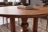 Esstisch ARTE 120cm rund skulpturale Beine Mangoholz braun