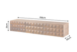 TV-Board VULCANO 160cm 3D hängend m. Kabeldurchlass Mangoholz natur