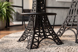 Bar stool PARIS LOFT 47-77cm Eiffel Tower design mango wood dark brown black