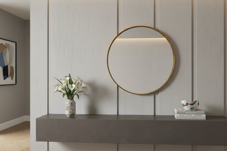 Wall mirror PORTRAIT 75cm round aluminium gold