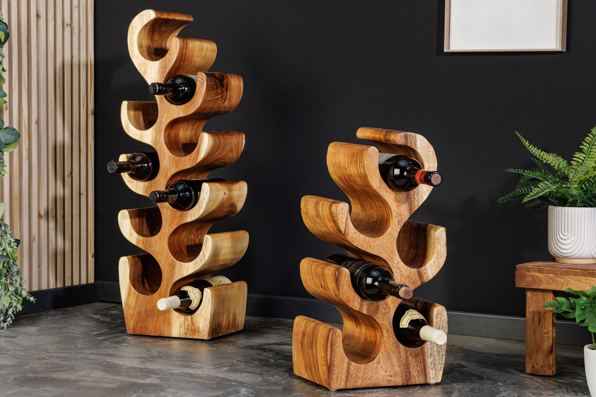 Wine shelf ARTE 50cm for 6 bottles suar wood natural