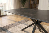 Dining table GALAXIE 160cm w/ star frame ceramic grey