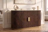 Sideboard GATSBY 120cm mango wood brown marble top white