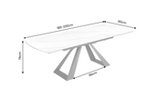 Dining table CONCORD 180-230cm extendable ceramic top white marble