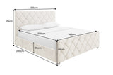 Bett ELYSIUM 140x200cm m. Stauraum Samt Champagner