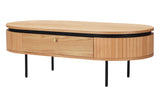 Coffee table ATELIER 120cm natural oak wood look w/ black legs