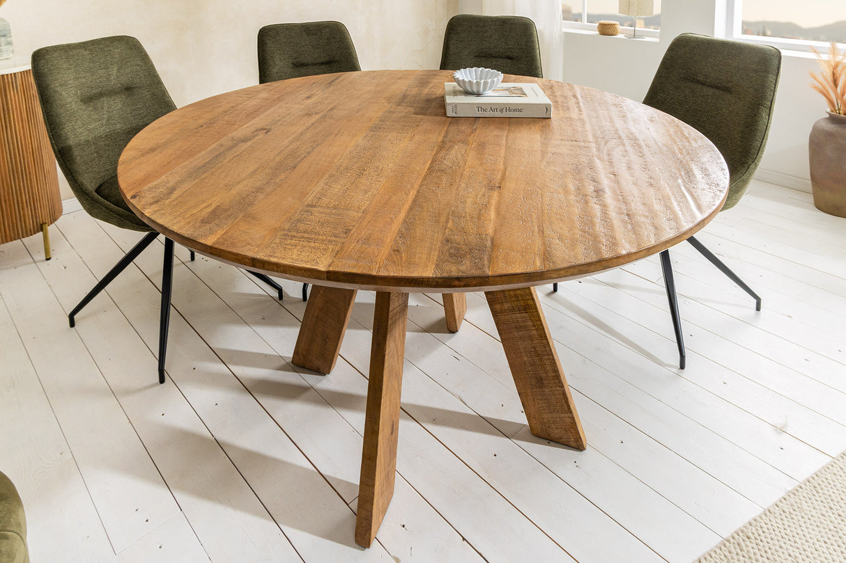 Esstisch ART WOOD Ø 140cm rund Mangoholz naturbraun