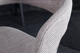 Bar stool MANHATTAN 64-85cm rotatable textured fabric grey and ash wood