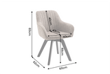 Swivel chair LIVORNO 180° auto-return w/armrests microfibre taupe