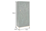 Highboard PEACOCK 170cm 3D mango wood antique look green gold handmade
