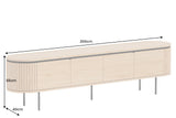 TV-Board ATELIER 200cm natural oak wood look w/ black legs