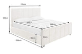 Bed PRESTIGE 160x200cm w/ storage space bouclé creamy