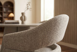Swivel chair ORGANIKO 180° auto-return w/ armrests textured fabric taupe beige brown