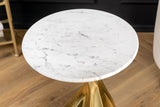 Side table TEAR 60cm gold white marble