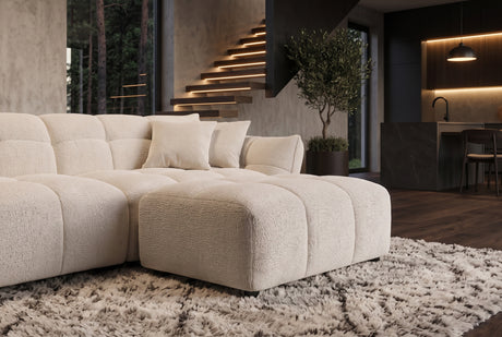 Hocker CLOUD 100cm Bouclé-Tweed beige